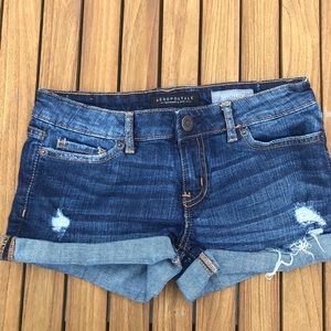 aeropostale CUTE dark blue jean shorts